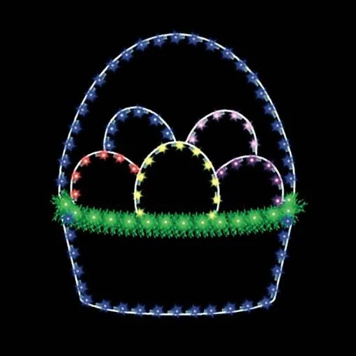 5' Basket With Eggs, LED