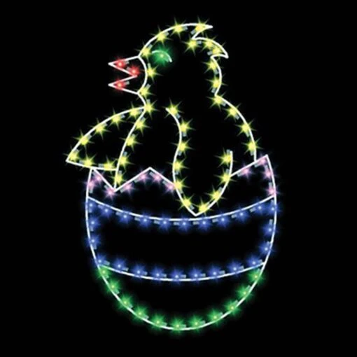 5' Chick In Egg (Colored), LED