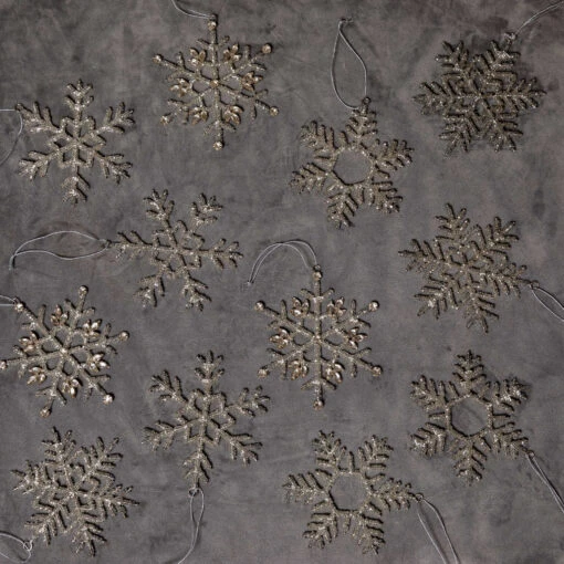King Of Christmas Beaded Snowflake Ornaments (12 Pack)