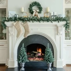 King Of Christmas Tribeca Spruce Blue Collection 4-Piece Set With Warm White LED Lights (Battery Operated)