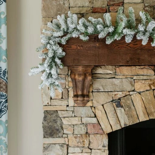 King Of Christmas 9' X 12" King Flock® Garland Unlit