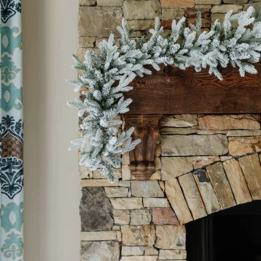King Of Christmas 9' X 12" Queen Flock® Garland With LED Lights (Plug Operated)
