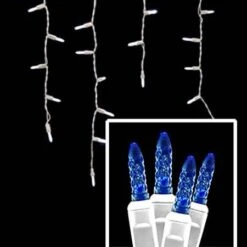 LED Icicle Lights - 70 Light Set - Blue