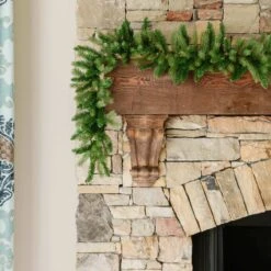 King Of Christmas 9' X 10" King Fraser Fir Garland With Warm White LED Lights (Plug Operated)