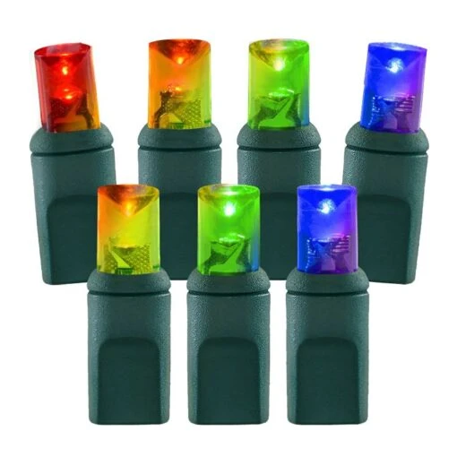 Wide Angle Conical - 4" Spacing, 50 Bulb, Grn Cord, UL Coaxial RY Plug - Full Wave - RGBW