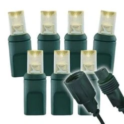 Wide Angle Conical - 6" Spacing, 50 Bulb, Grn Cord, UL Coaxial RY Plug - Full Wave - Warm White