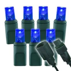 Wide Angle Conical - 4" Spacing, 70 Bulb, Grn Cord, UL Coaxial RY Plug - Full Wave - Blue