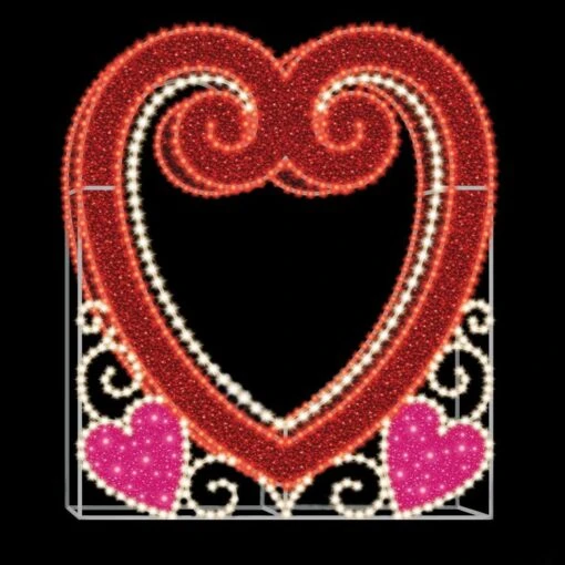 Valentine Photo Frame With Scroll Accents - 2D Glitter Mesh