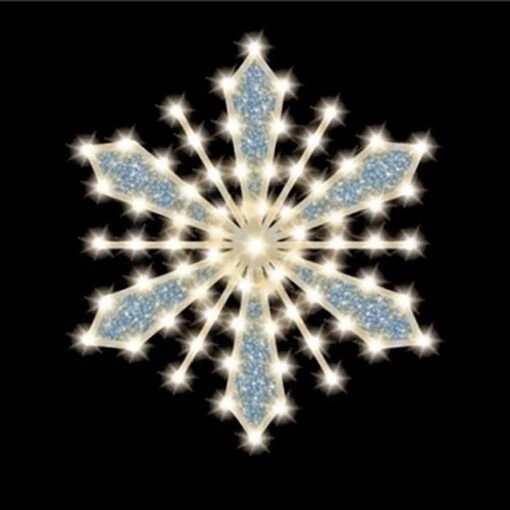 Glittered-Filled Snowflake, 24", 37 Bulbs, LED