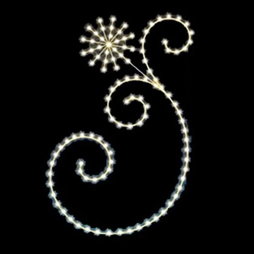 Snowburst Scroll 5' W X 8' 6" T, 150 Bulbs, LED
