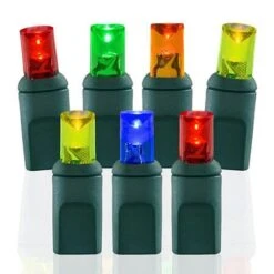 50 Light Multi 5 Mm Wide Angle Conical LED Christmas Lights